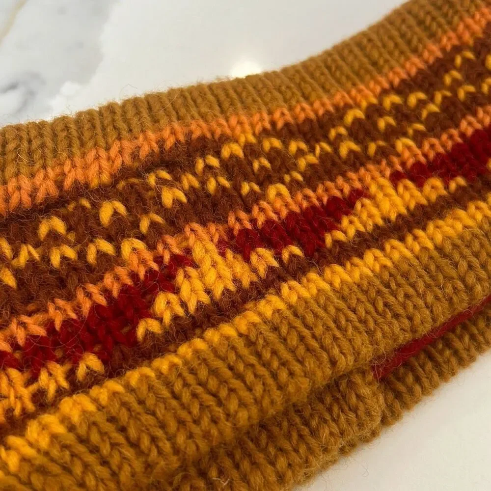 Nirvanna hand made wool headwrap cozy mustard color band